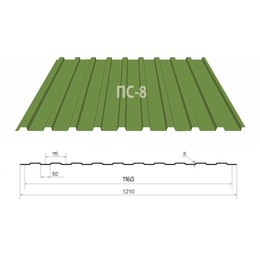 ПРОФНАСТИЛ 0,45 ПС 8 ZN200 PEМА Україна