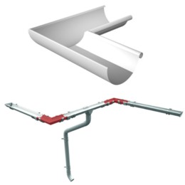 Кут зовнішній 90˚ водостічний метал Ruukki 125/90